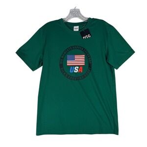 DSG Mens Olympic Tee USA American Flag Graphic T-Shirt Green Small NWT